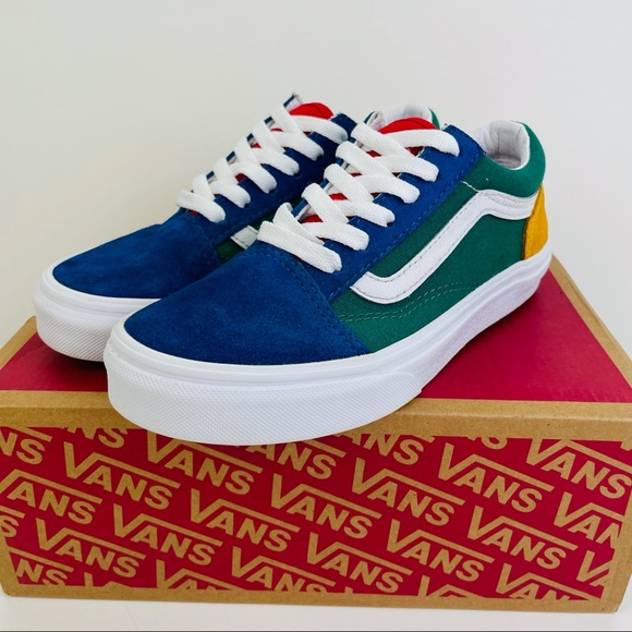 Vans Old Skool Low ‘Yacht Club’ Blue Green Yellow Sneakers 500714 Kid’s Size 3 - Picture 3 of 10